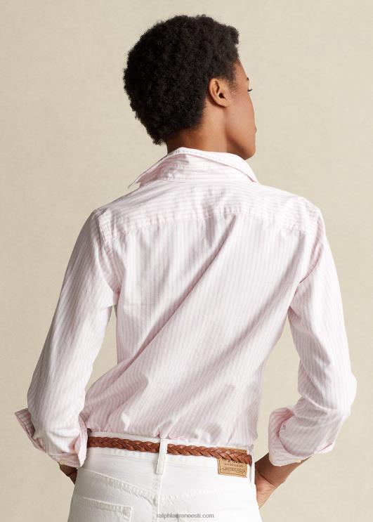 Ralph Lauren naised klassikaline triibuline oxfordi särk PR0V3353 valge/deko roosa