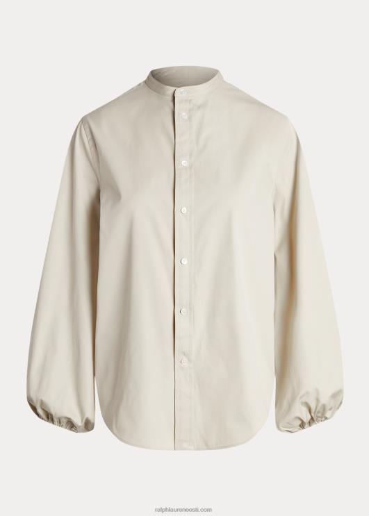 Ralph Lauren naised lõdvestunud istme puuvillane pluus-varrukatega särk PR0V2986 põhiliiv