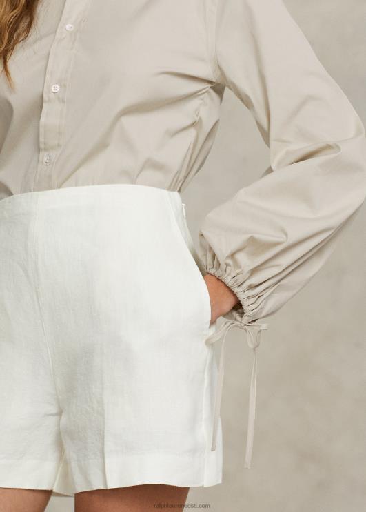 Ralph Lauren naised lõdvestunud istme puuvillane pluus-varrukatega särk PR0V2986 põhiliiv