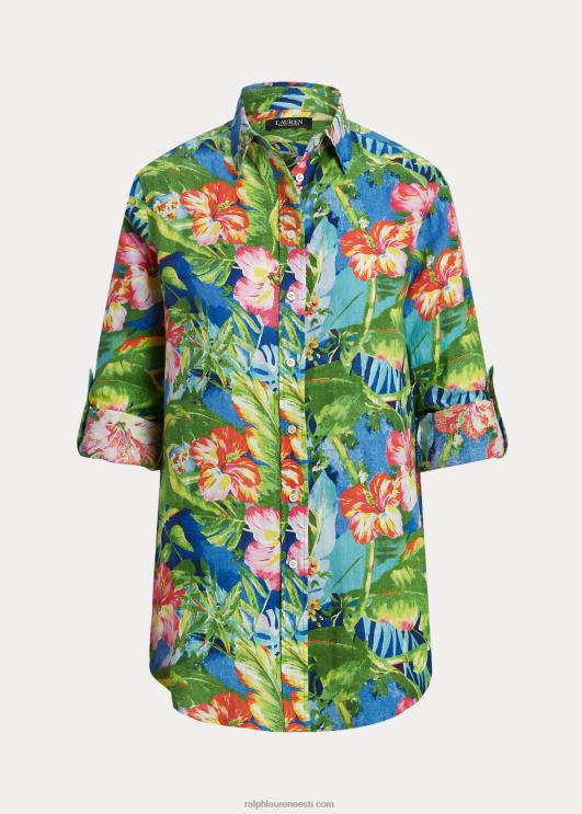 Ralph Lauren naised lilleline linane särk PR0V3858 roheline/sinine multi