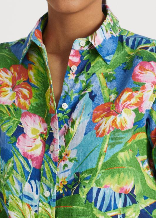 Ralph Lauren naised lilleline linane särk PR0V3858 roheline/sinine multi