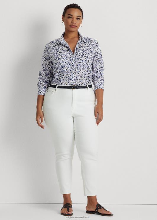 Ralph Lauren naised lilleline puuvillane voile särk PR0V4618 sinine/kreem/roosa