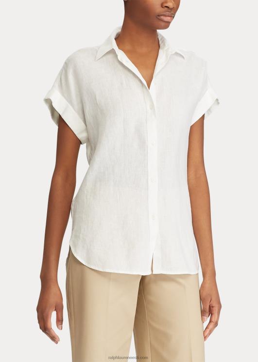 Ralph Lauren naised linane dolmanvarrukatega särk PR0V3781 valge