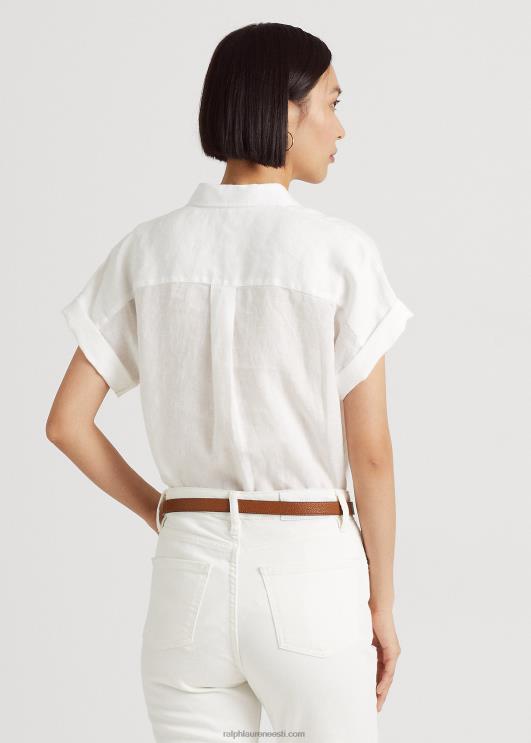 Ralph Lauren naised linane dolmanvarrukatega särk PR0V3781 valge