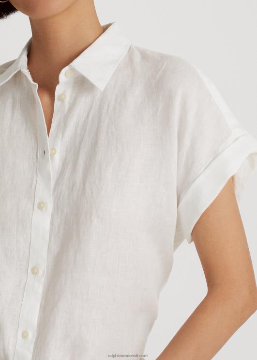 Ralph Lauren naised linane dolmanvarrukatega särk PR0V3781 valge