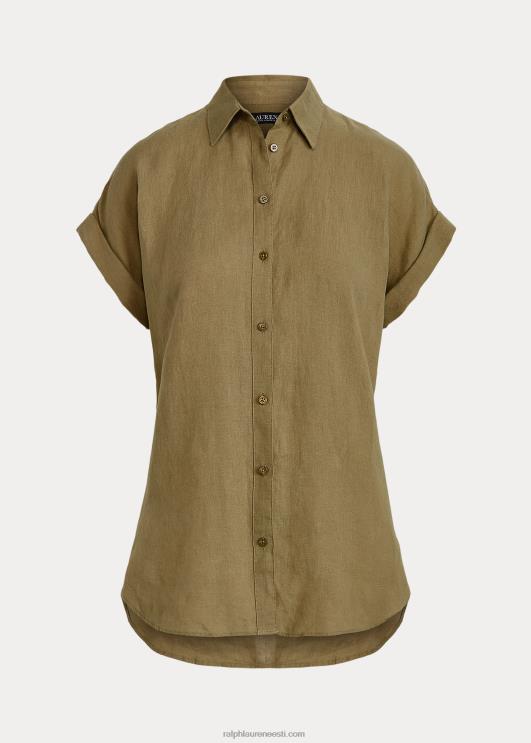 Ralph Lauren naised linane dolmanvarrukatega särk PR0V3782 oliivi-sõnajalg