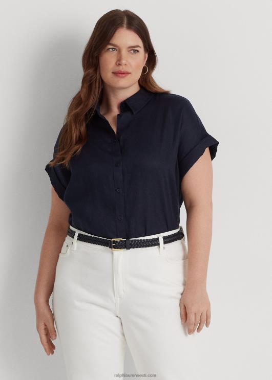 Ralph Lauren naised linane dolmanvarrukatega särk PR0V4498 merevägi
