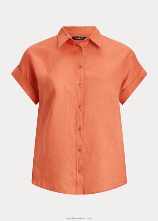 Ralph Lauren naised linane dolmanvarrukatega särk PR0V4499 kanjoni oranž