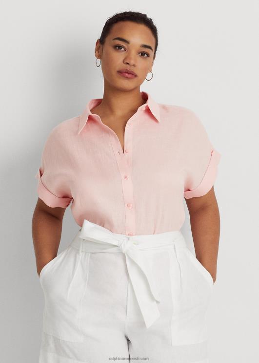 Ralph Lauren naised linane dolmanvarrukatega särk PR0V4501 kahvaturoosa