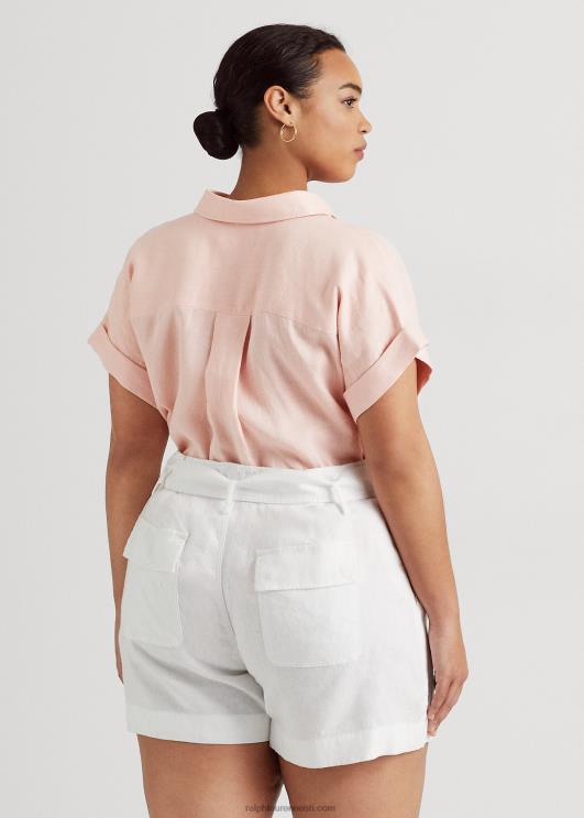 Ralph Lauren naised linane dolmanvarrukatega särk PR0V4501 kahvaturoosa