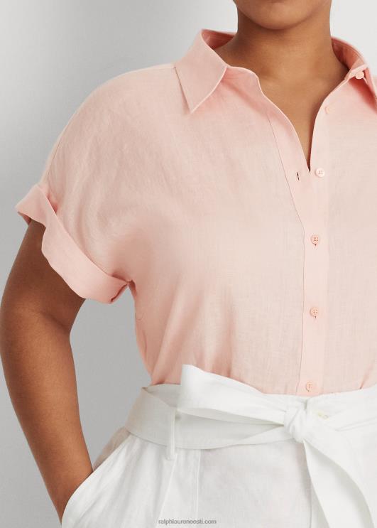 Ralph Lauren naised linane dolmanvarrukatega särk PR0V4501 kahvaturoosa