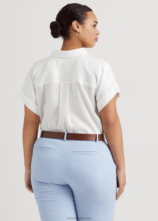 Ralph Lauren naised linane dolmanvarrukatega särk PR0V9480 valge