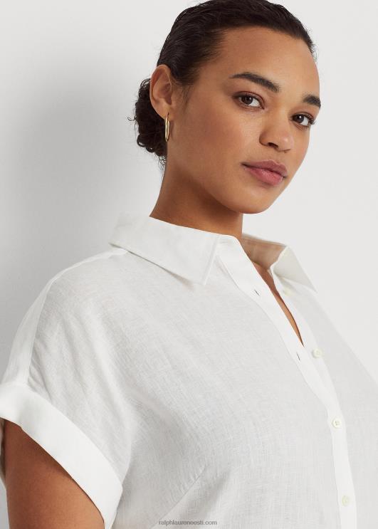 Ralph Lauren naised linane dolmanvarrukatega särk PR0V9480 valge