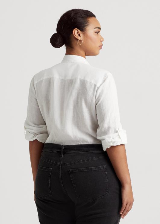 Ralph Lauren naised linane rullis tab-varrukatega särk PR0V4642