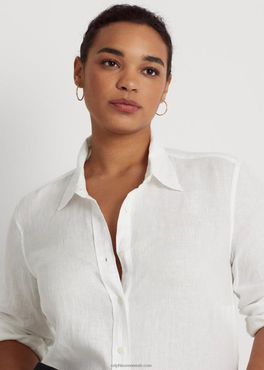 Ralph Lauren naised linane rullis tab-varrukatega särk PR0V4642