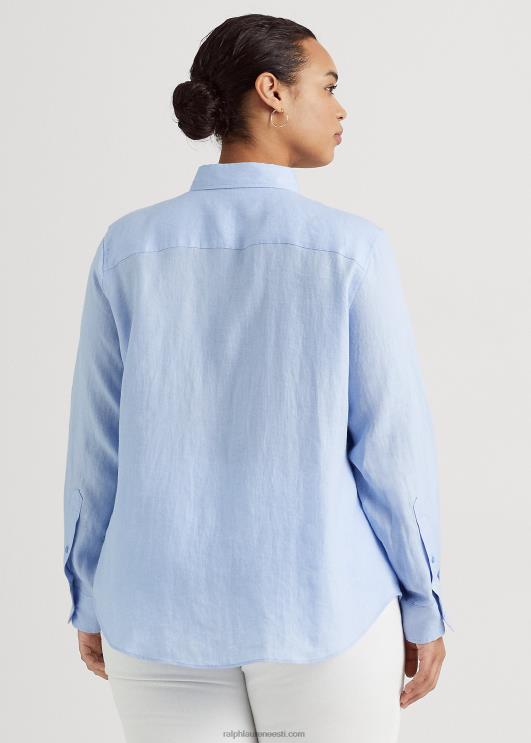 Ralph Lauren naised linane rullis tab-varrukatega särk PR0V4644