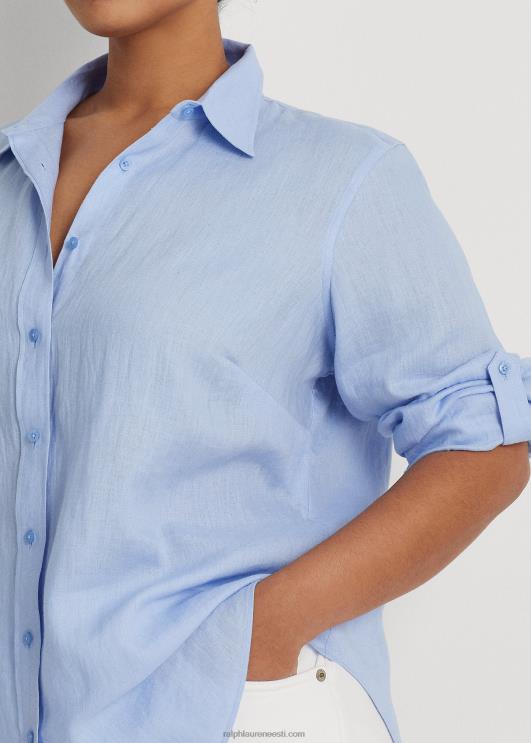 Ralph Lauren naised linane rullis tab-varrukatega särk PR0V4644