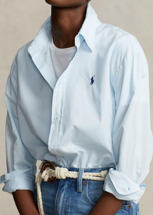 Ralph Lauren naised ülisuur puuvillane toimne särk PR0V3155 jää