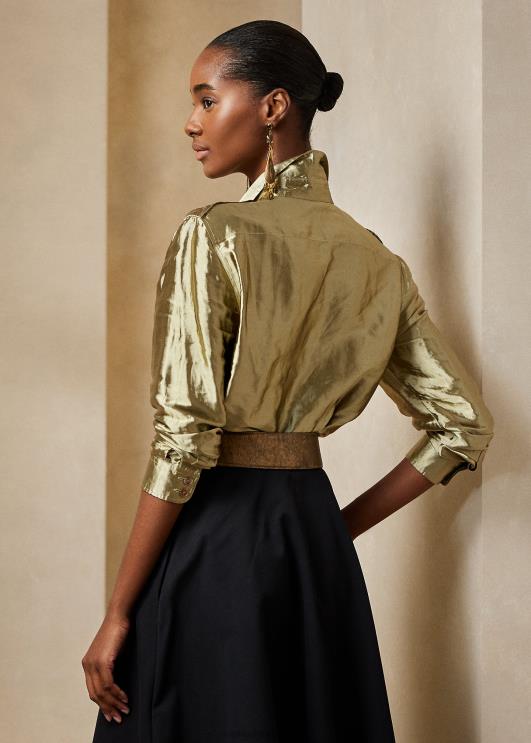 Ralph Lauren naised metallist organza tarbesärk PR0V3604 plaatina