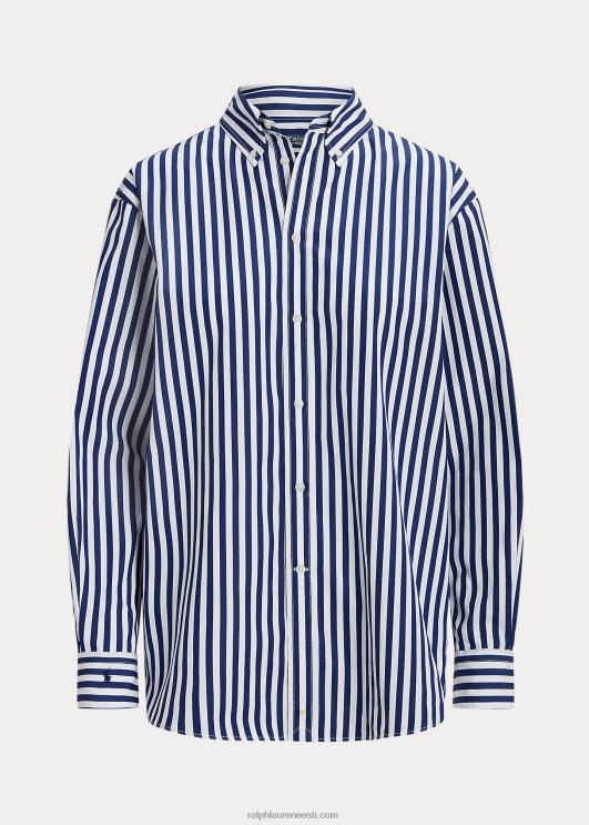 Ralph Lauren naised nööbitav triibuline stret-puuvillane särk PR0V9164 1323 sügis kuninglik/valge