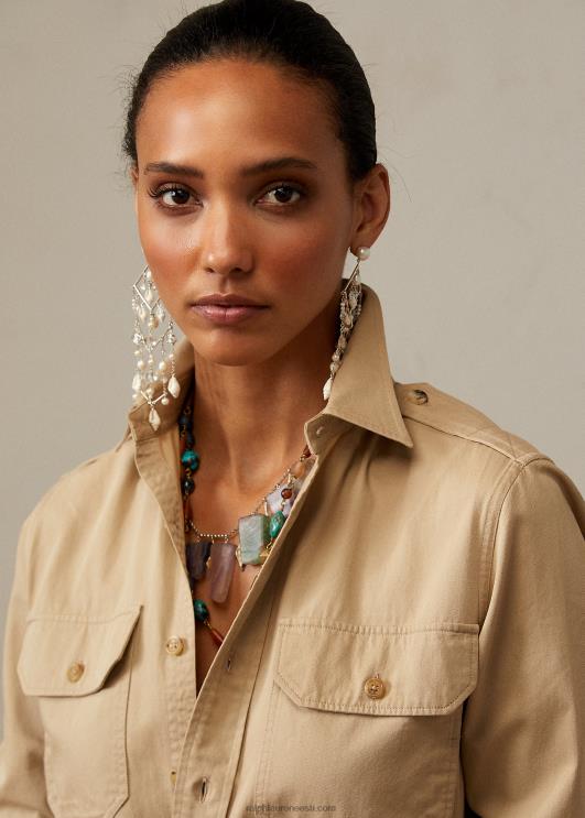 Ralph Lauren naised puuvillane toimse tarbesärk PR0V9335 tan