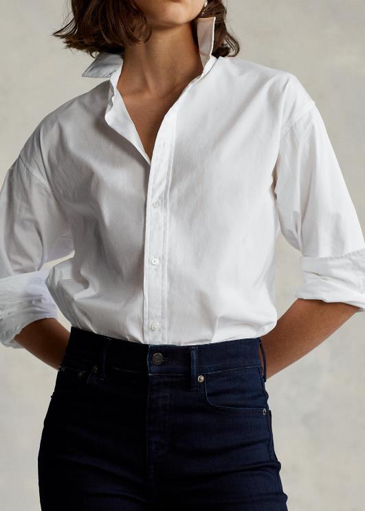 Ralph Lauren naised puuvillasest lairiidest särk PR0V3341 valge