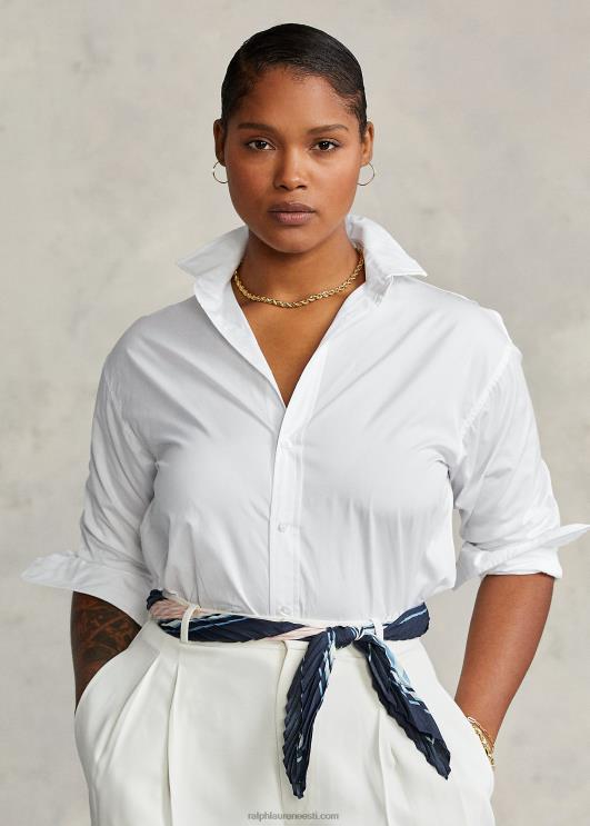 Ralph Lauren naised puuvillasest lairiidest särk PR0V3341 valge