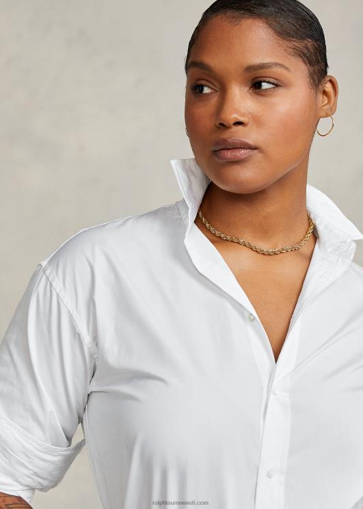 Ralph Lauren naised puuvillasest lairiidest särk PR0V3341 valge