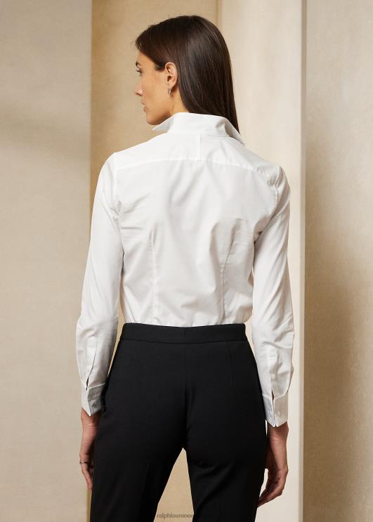 Ralph Lauren naised puuvillasest lairiidest smokingusärk PR0V3445 valge