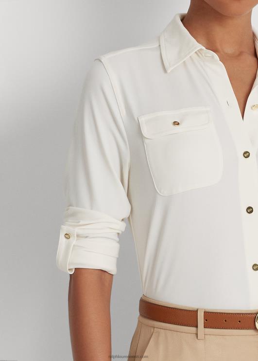 Ralph Lauren naised rull-tab varrukatega särk PR0V9152 mascarpone kreem