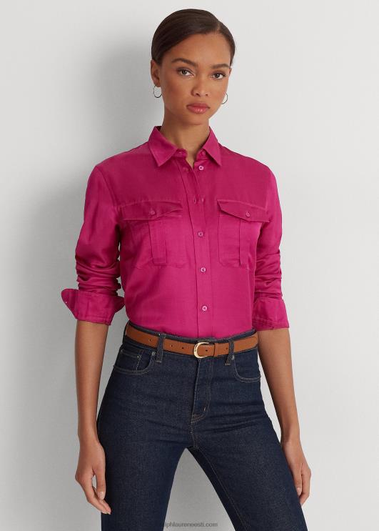 Ralph Lauren naised satiinist shantungsärk PR0V3799 fuksia marja