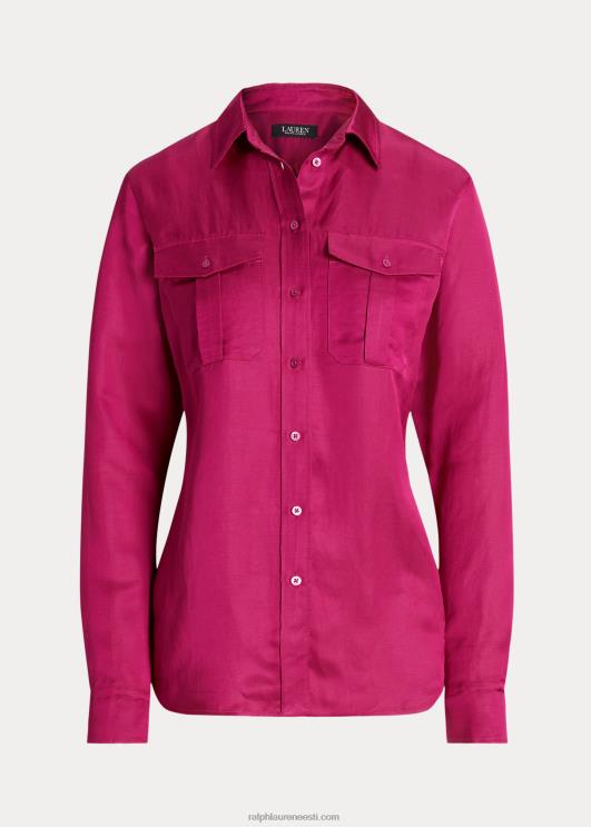 Ralph Lauren naised satiinist shantungsärk PR0V3799 fuksia marja