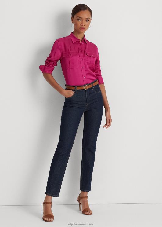 Ralph Lauren naised satiinist shantungsärk PR0V3799 fuksia marja