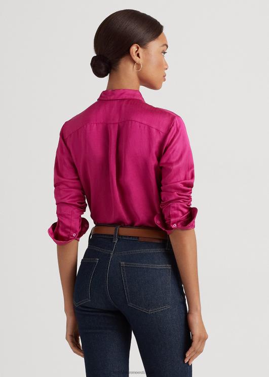Ralph Lauren naised satiinist shantungsärk PR0V3799 fuksia marja