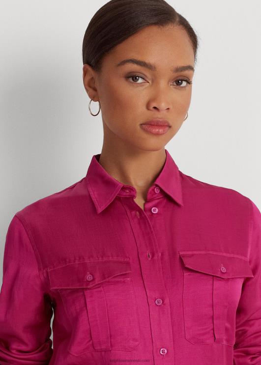 Ralph Lauren naised satiinist shantungsärk PR0V3799 fuksia marja