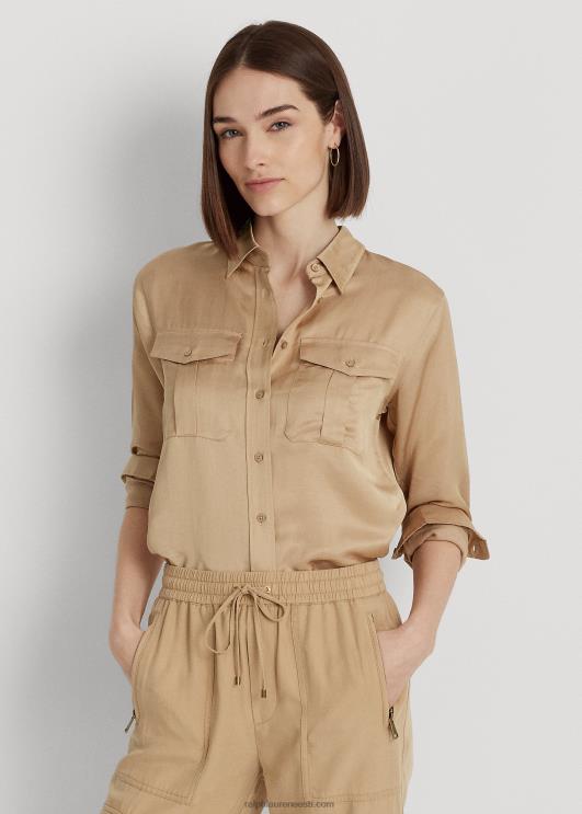 Ralph Lauren naised satiinist shantungsärk PR0V3800 kasepruun