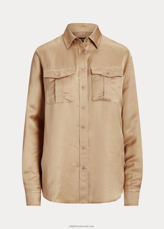 Ralph Lauren naised satiinist shantungsärk PR0V3800 kasepruun