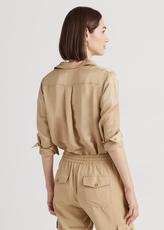 Ralph Lauren naised satiinist shantungsärk PR0V3800 kasepruun