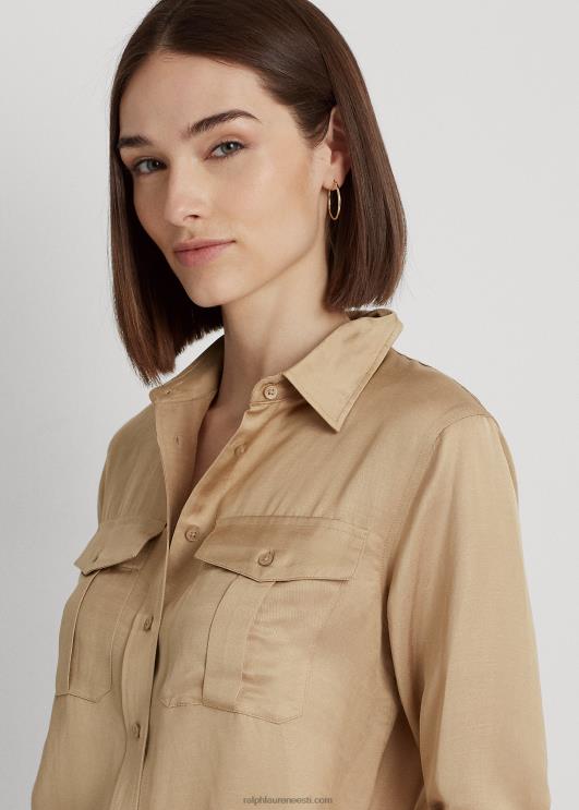 Ralph Lauren naised satiinist shantungsärk PR0V3800 kasepruun