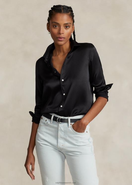 Ralph Lauren naised siidist charmeuse särk PR0V3282 must