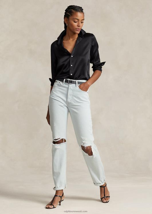 Ralph Lauren naised siidist charmeuse särk PR0V3282 must