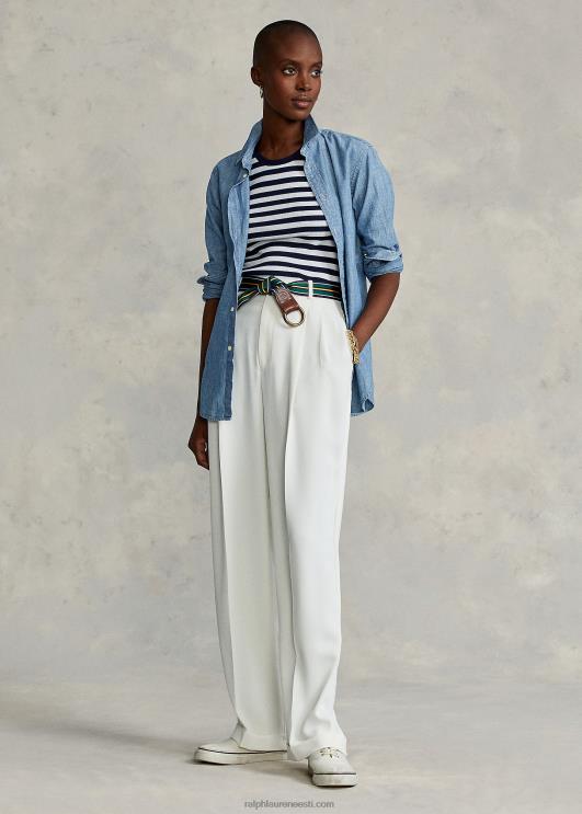 Ralph Lauren naised sirge lõikega puuvillane chambray särk PR0V4753 bsr indigo