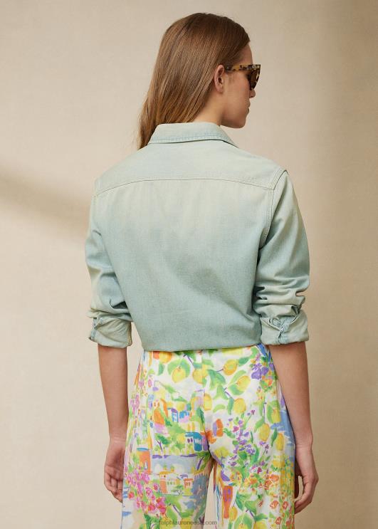 Ralph Lauren naised tamia puuvillane teksasärk PR0V9311 kerge indigo