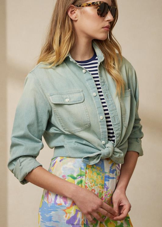 Ralph Lauren naised tamia puuvillane teksasärk PR0V9311 kerge indigo