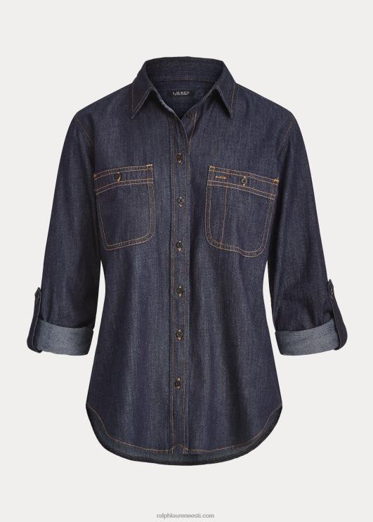 Ralph Lauren naised teksarulli tab-varrukatega särk PR0V4220 tume loputuspesu