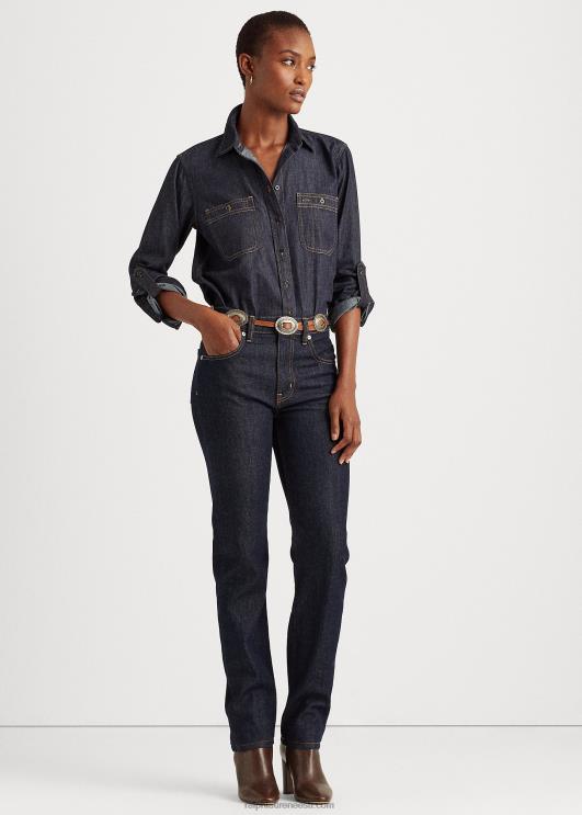 Ralph Lauren naised teksarulli tab-varrukatega särk PR0V4220 tume loputuspesu