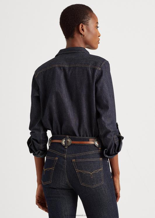 Ralph Lauren naised teksarulli tab-varrukatega särk PR0V4220 tume loputuspesu