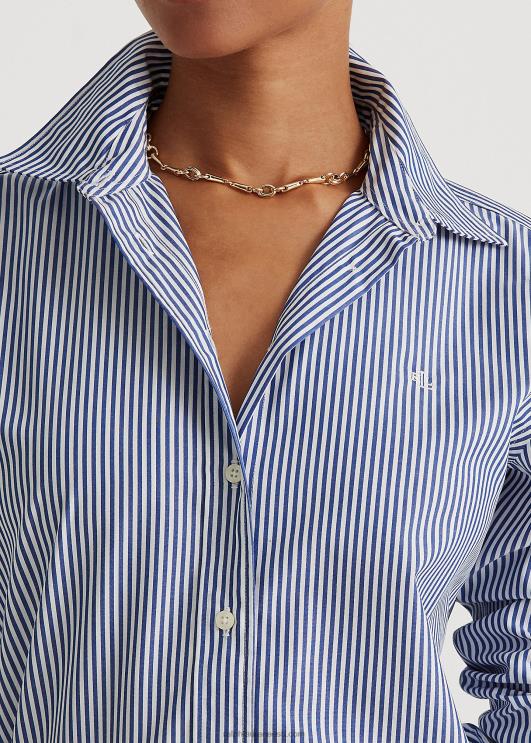 Ralph Lauren naised triibuline kergesti hooldatav puuvillane särk PR0V4483 sinine/valge