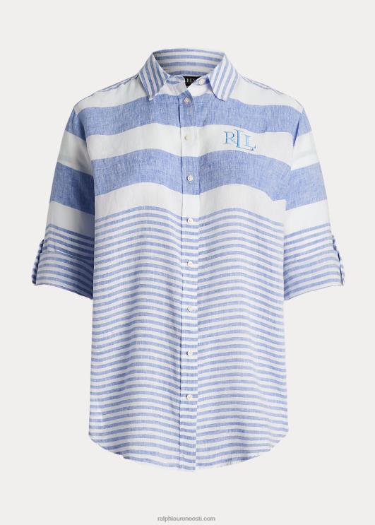 Ralph Lauren naised triibuline oversize linane särk PR0V4547 sinine saturn/valge