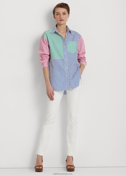 Ralph Lauren naised triibuline puuvillane lairiidest särk PR0V3872 sinine/valge multi